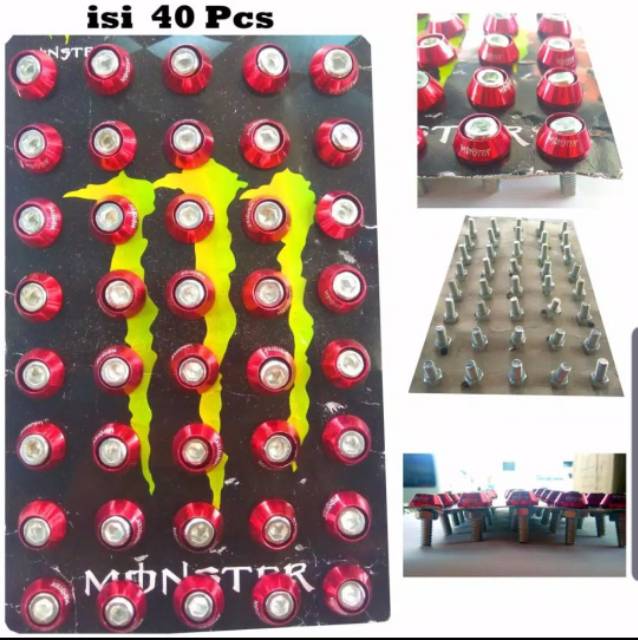 Baut L + Ring Monel Variasi Isi 40pcs Universal - Baut monel