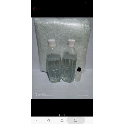 resin bening 1 kg+ katalis 25 g + serat fiber 1 kg