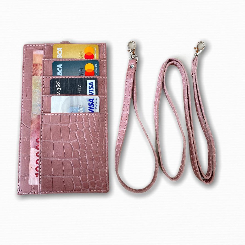 LUXTHER - PHONE WALLET EMBOSSED CROCO DOFF / ID CARD / NAME TAG / CARD HOLDER / DOMPET KARTU