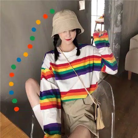 Bess - Kaos Lengan RAINBOW 4 Panjang Fit To XL