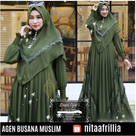 Gamis Syari Plus Khimar Murah / Gamis Syari Polos Bahan Ceruti / Gamis leora syari set bergo warna a