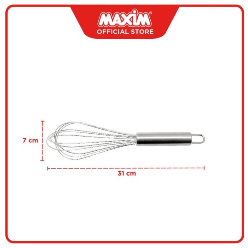 Maxim tools metal balloon whisk 30cm pengocok adonan dan telur telor pengocok kue