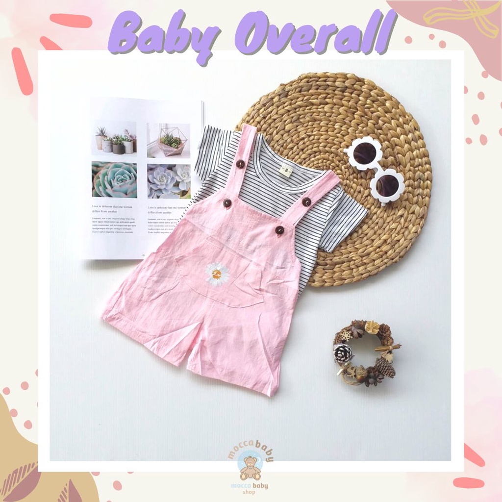 MBSS - ANSOP FLOWER 1914 EBV Baju Overall Anak Perempuan Import Model Jumpsuit + Kaos dalaman