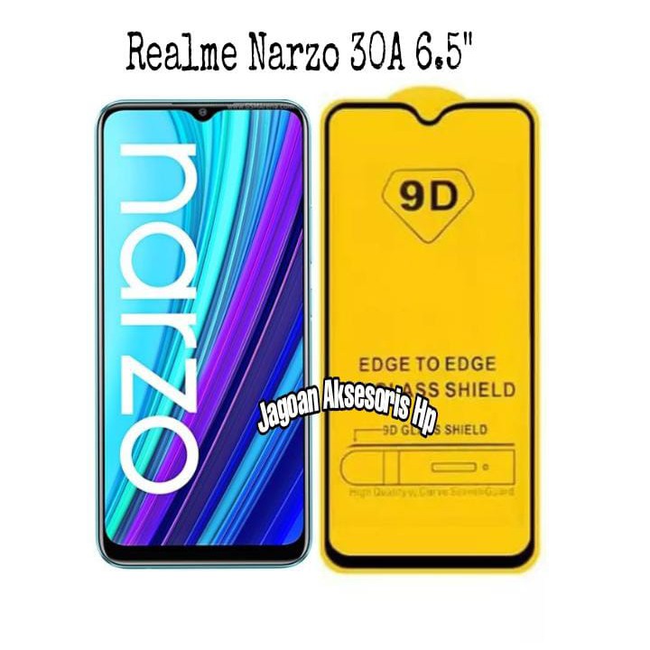 KOREAN Tempered Glass Realme Narzo 30A 6.5 inchi FULL SCREEN TG 5D 9D 21D FULL GLUE