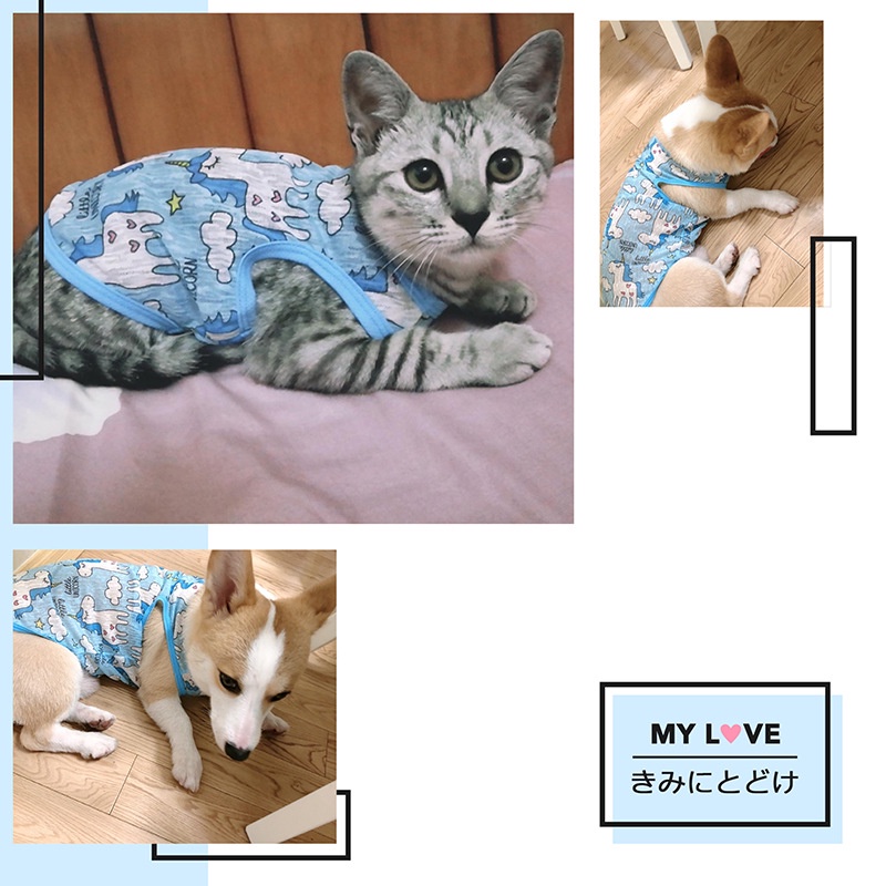 Rompi Anjing / Kucing Bahan Tipis breathable Motif Print Untuk Musim Panas