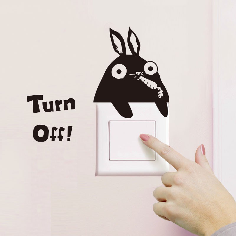 RELIZA WALL STICKER / STIKER DINDING SAKLAR TURN ON OFF DING DONG TOILET HOME DECOR HIASAN DINDING