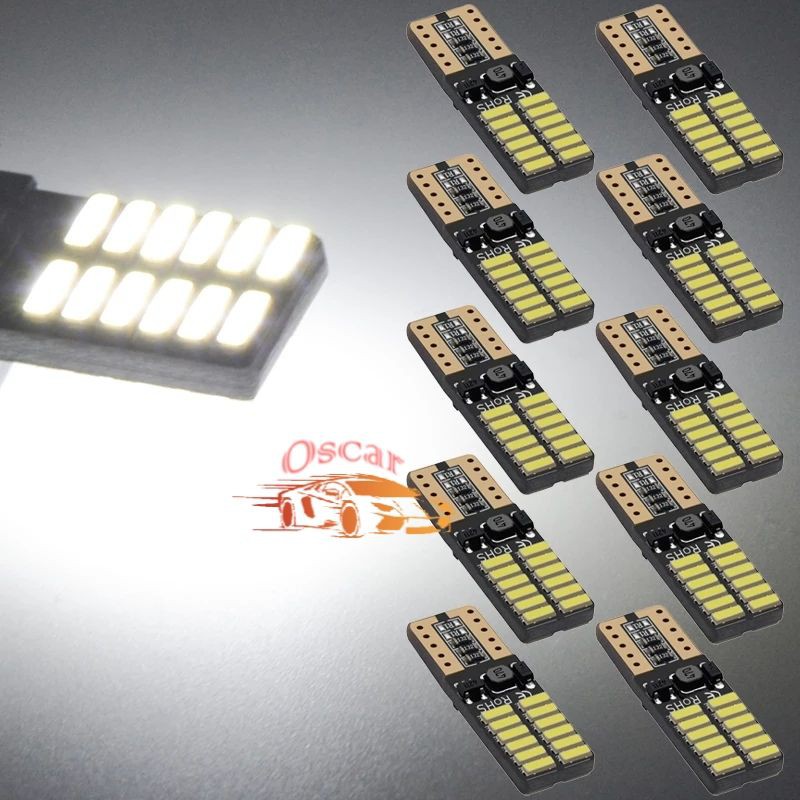 Lampu LED T10 194 W5W 24-SMD 4014 Pengganti untuk Dome / Plafon Mobil