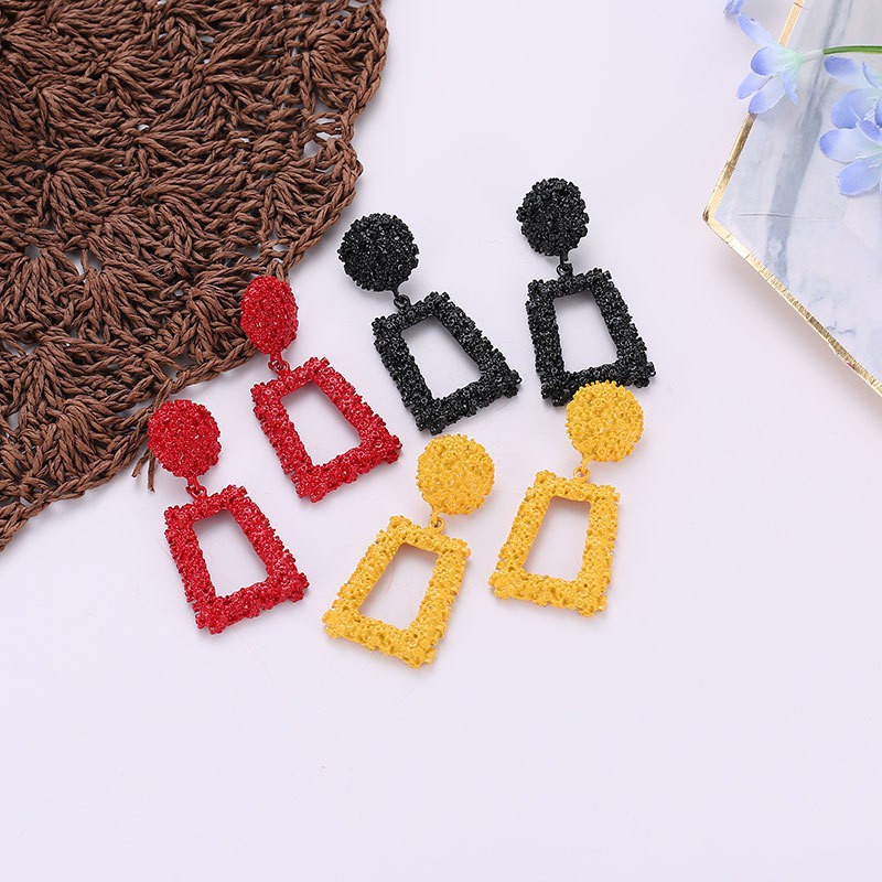 Anting Korea Anting Panjang Fashion Vintage Earrings Women Geometric Metal Earing Hanging