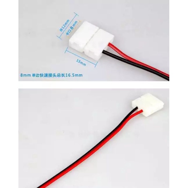 KABEL JEPIT 2 PIN BUNTUNG UNTUK 3528 8MM 2835 KONEKTOR SAMBUNGAN