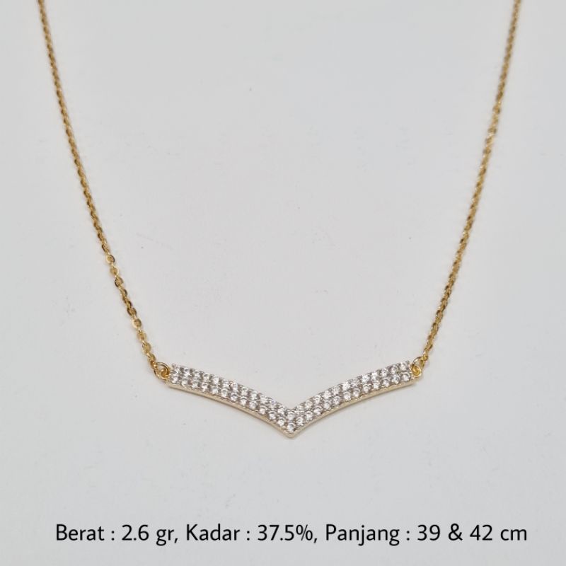 2.6 gr - Kalung Emas Aurel Adjust 39 & 42 cm Kadar 375 (8K) - B2