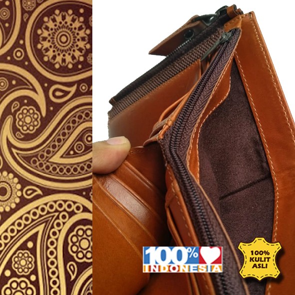 JAT Dompet Resleting Lipat Kulit Asli