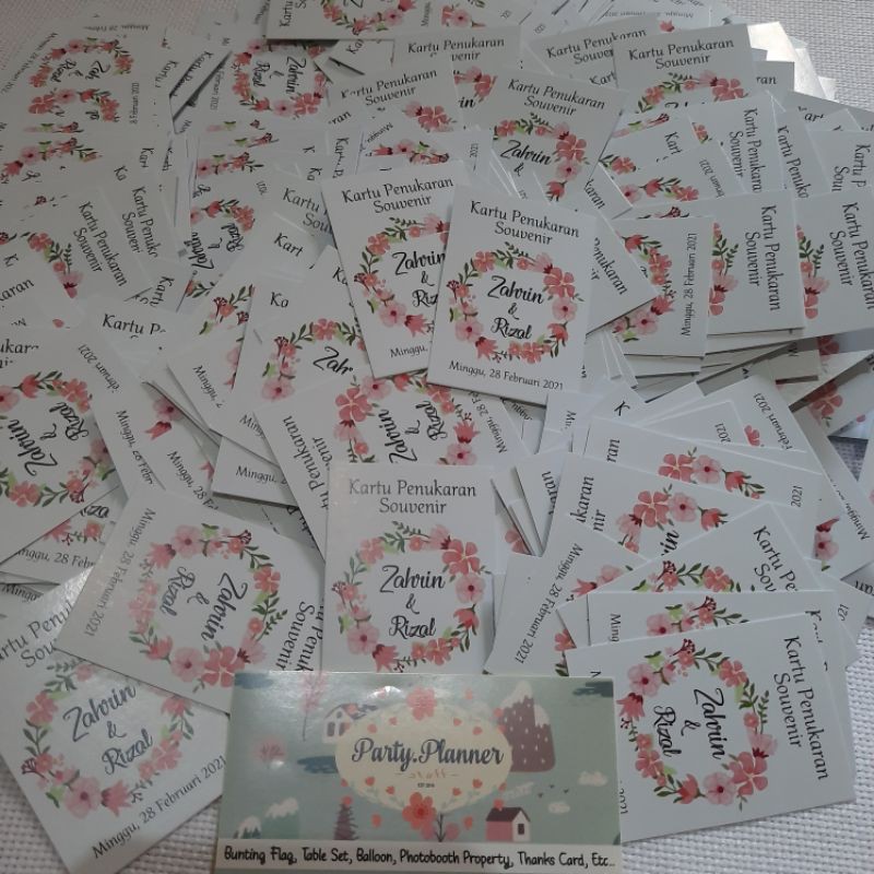 Kupon tukar souvenir kupon souvenir tag souvenir wedding kartu souvenir pernikahan kupon voucher