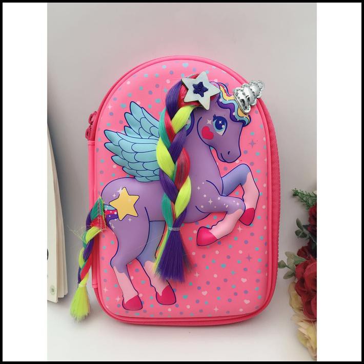 

Best Sale Tempat Pensil Unicorn - Hardcase Pencil Case Rambut Kepang Import - Merah Muda