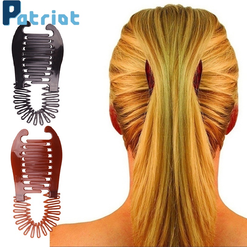 1Pc Popular Elastic Braided Fixed Ponytail Rice Flour Comb Holder For Women's