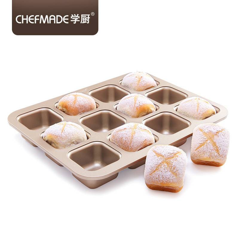Chefmade 12 cups square mold bake pan wk9149 / loyang kue mini square loaf pan