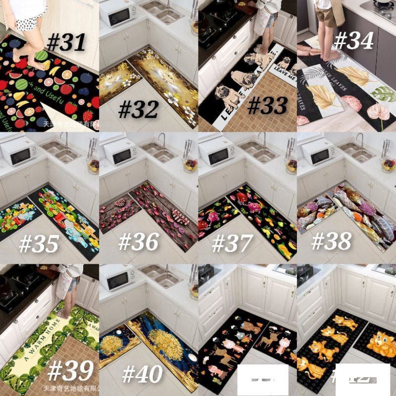 2 in 1 Kitchen Floor Mat / Keset Alas Lantai Kamar Tidur Rumah Dapur Anti Selip