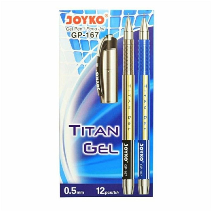 

Promo Gel Pen Pulpen Pena Joyko Gp-167 Titan Gel 0.5 Mm (Lusin) Hitam Gilaa!!!