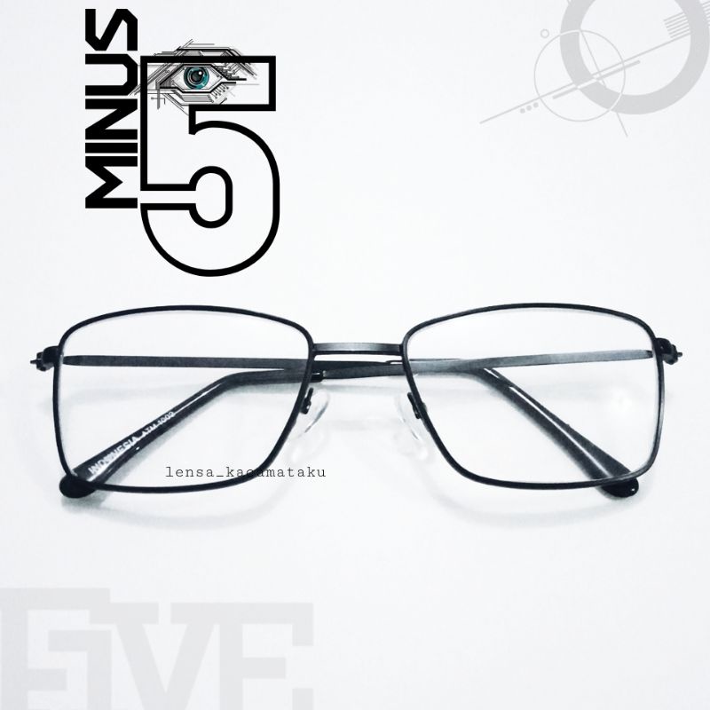 Kacamata Besi Minus 5 4 3 6 7 2 1 Sesuai Resep Dengan Silinder Atau Tanpa Cylinder Mines 5.0 5.25 5.