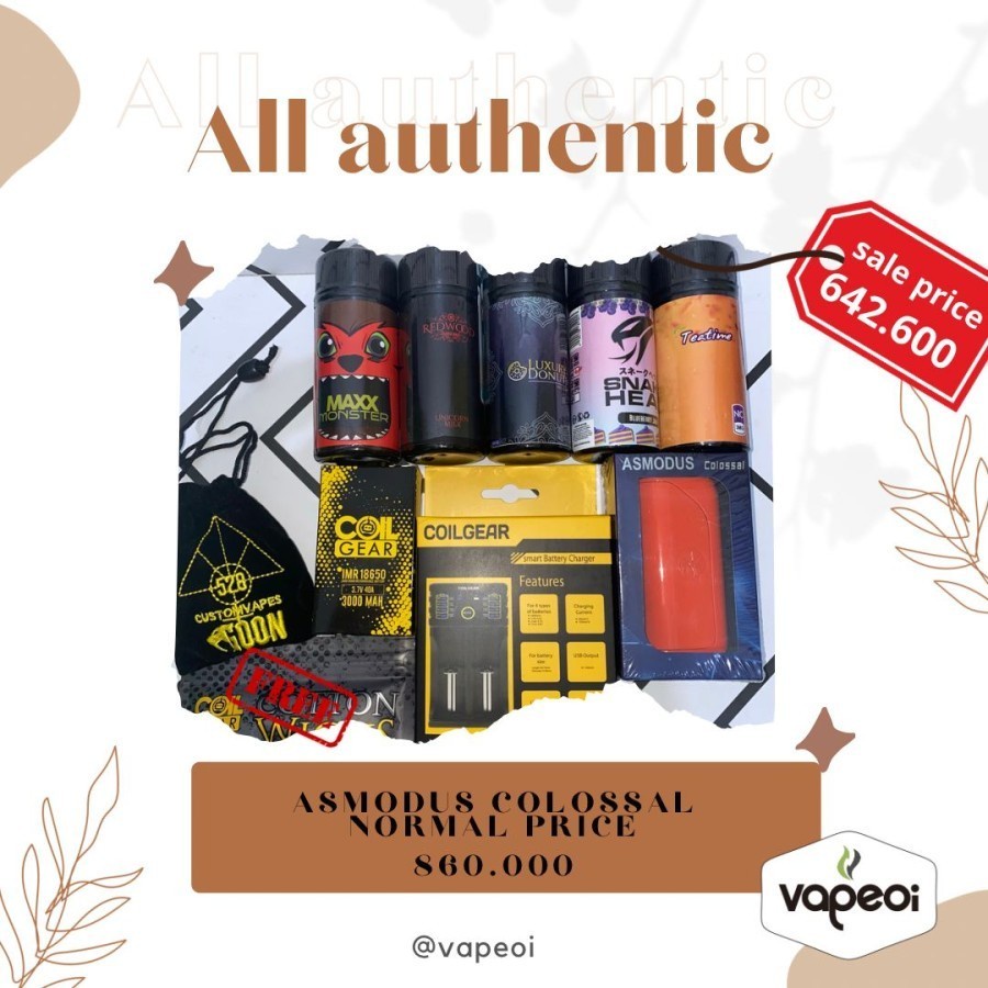 PAKET NGEBUL Asmodus Colossal 80W Box Mod all authentic