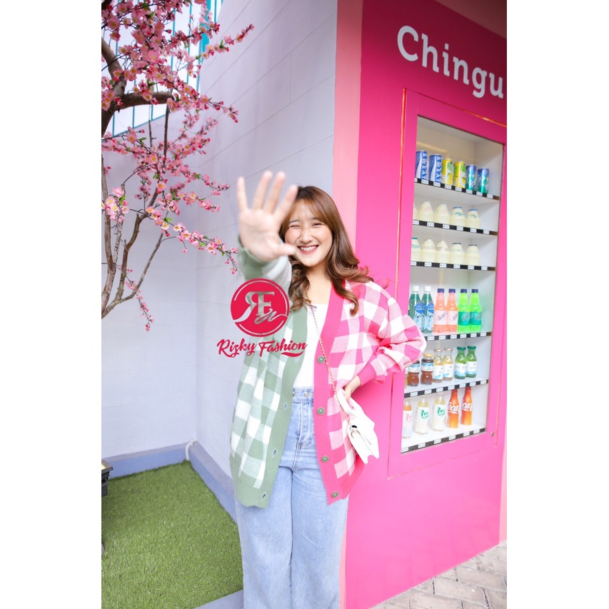 Cardigan starla / ori outer cardigan rainbow / str korean style