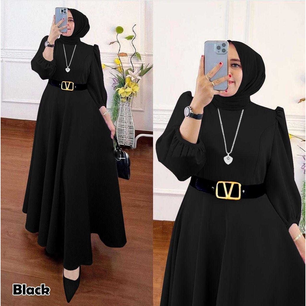 O2 Fashion / Sephora maxi dress / bisa cod / gamis scuba premium model terbaru