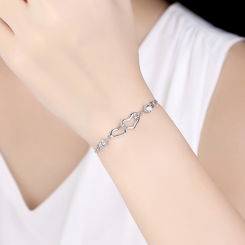 Korea Gelang Fashion Ganda Cinta Hati Bangle Wanita Perhiasan Aksesoris