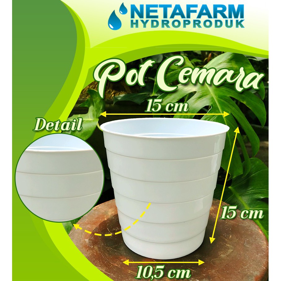 Pot Bunga Plastik Cemara Putih no 515