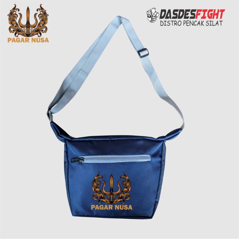 Tas Selempang Slingbag Pagar Nusa Pria Wanita Warna Navy Tali Abu