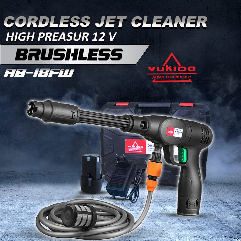 KHUSUS HARI INI  MESIN STEAM 2 BATERAI CORDLESS 12V  Cordless high pressure washer spray gun car wash pressure water nozzle cleaner YUKIDO/MESIN PENCUCI MOTOR MOBIL