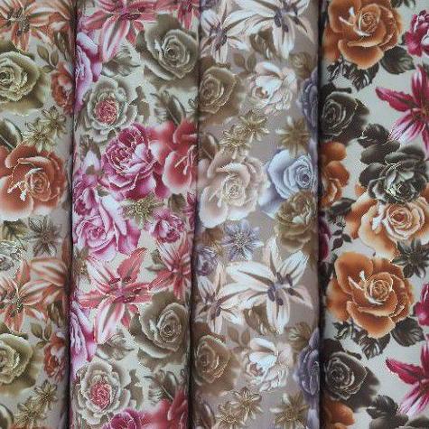 [KODE B07HL] kain sofa motif daun bunga kain kursi