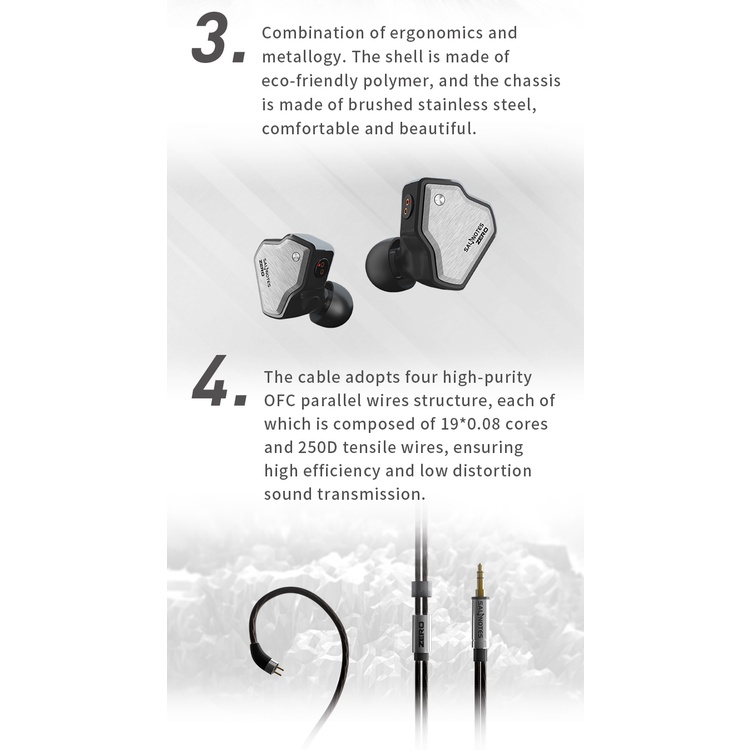 Earphone In Ear 7Hz Salnotes Zero HiFi 10mm Driver Dinamis IEM Metal Komposit Diafragma N52 plug 3.5mm