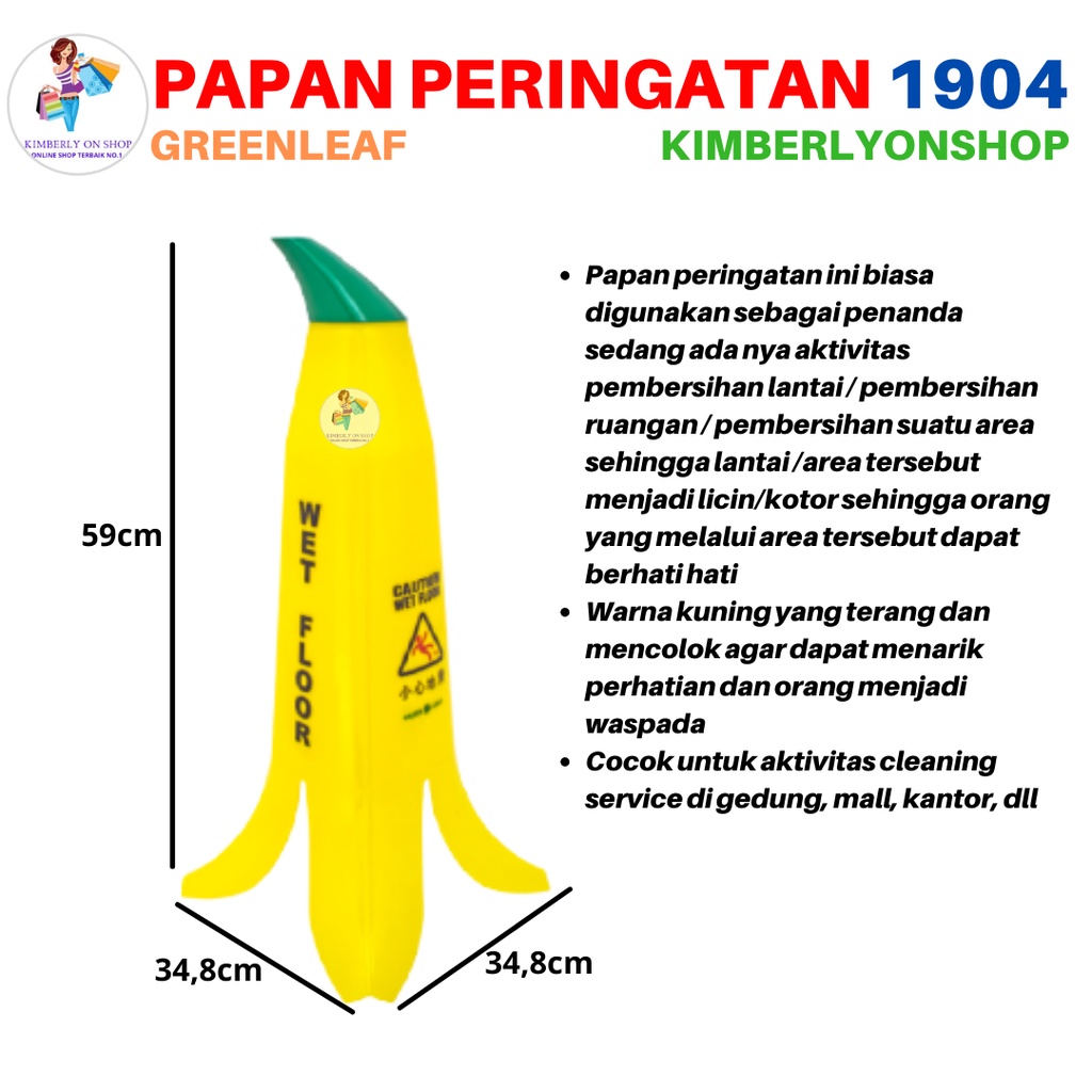 Warning Sign Floor Papan Peringatan Lantai Licin 1904 Green Leaf