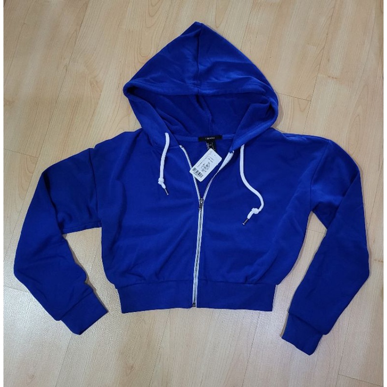 Jaket Hoodie Crop Top F21 Forever 21 Forever21 F 21