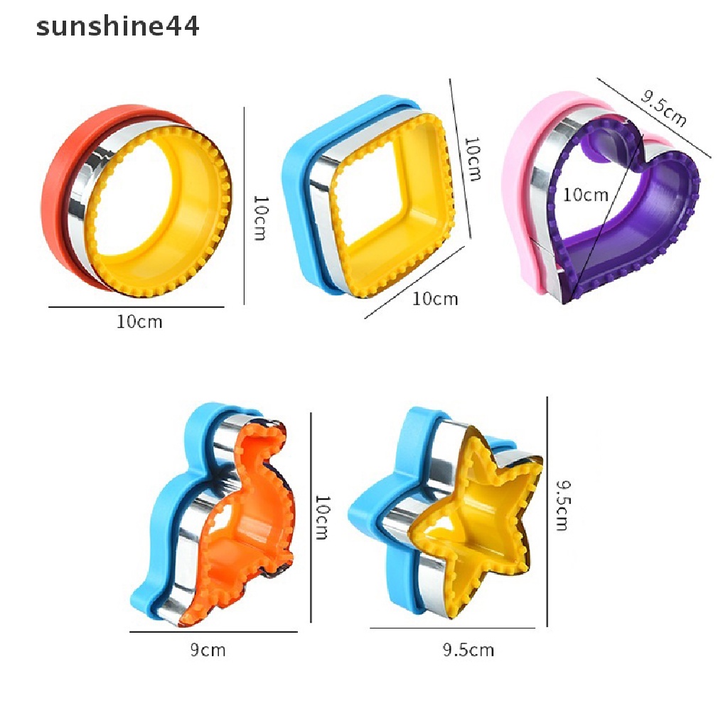 Sunshine 1Pc / 2Pcs Cetakan Pemotong Roti / Sandwich / Kue Kering Bahan Stainless Steel