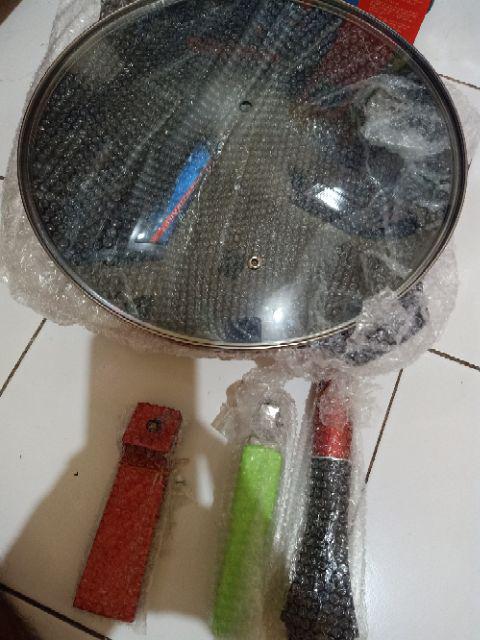 Iluva - 32cm Die Casting Wok Pan Diamond Pan Teflon Ceramic Marble