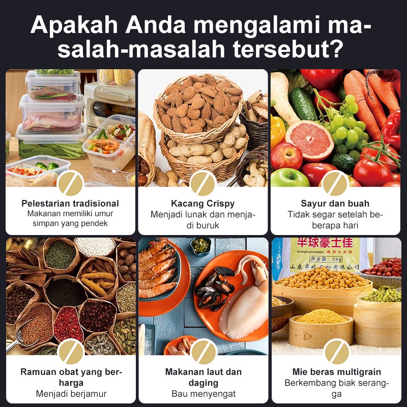 Amazefan  90KPa Hisap Besar Vacum Sealer Makanan Food Vacuum Mesin Vacuum Sealer Mesin Vacuum Bag Travel Vacuum And Vakum Bag Plastik Saver Food Vacum Plastic Sealer Mesin Pengemas Vakum VacuUm Vacum Sealer Makanan Basah Dan Kering Snack Vacum Sealer