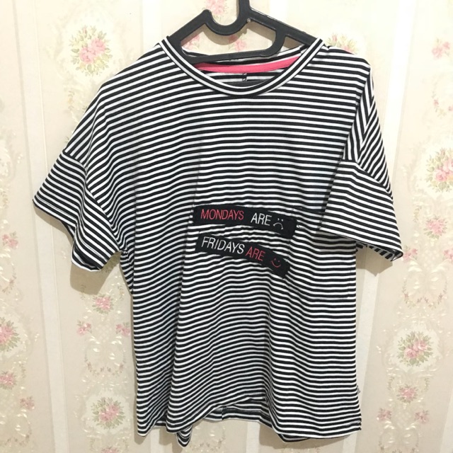 Baju stripes wanita murah nevada kaos wanita kemeja kerja matahari