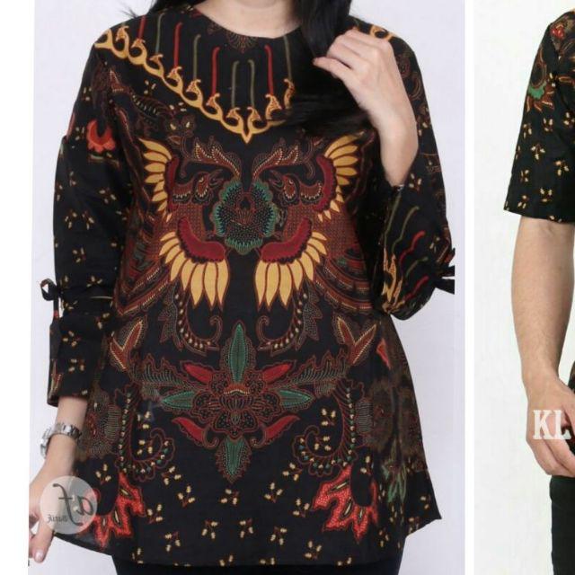 Batik Couple keluarga sania ruffle ori ndoro jowi dnt kupu kuning-Blouse