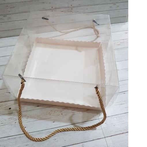 

Terbaik Box Mika Kotak Handle Tali/Kotak Kue Mika 20x20x12(min 5pcs) #murah