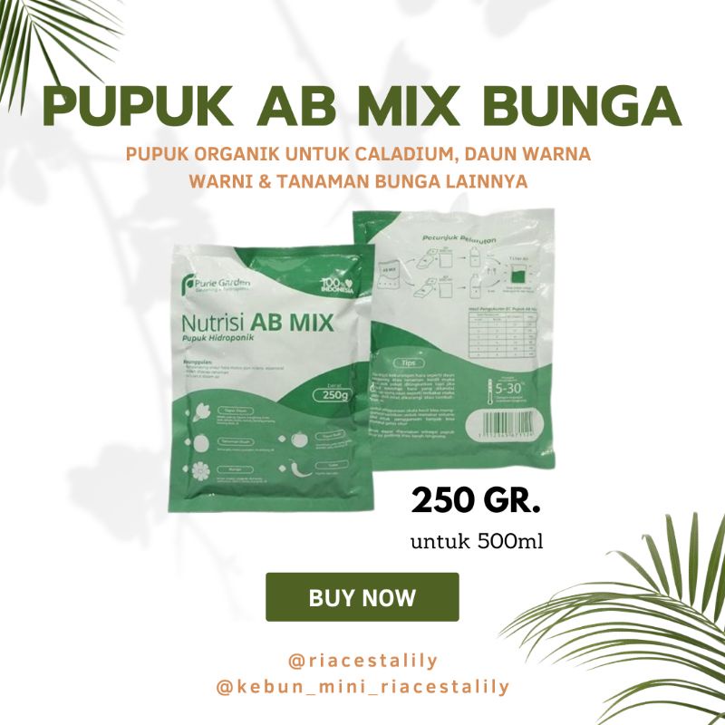 Pupuk AB Mix Bunga (Refill) untuk Caladium/Tanaman Bunga