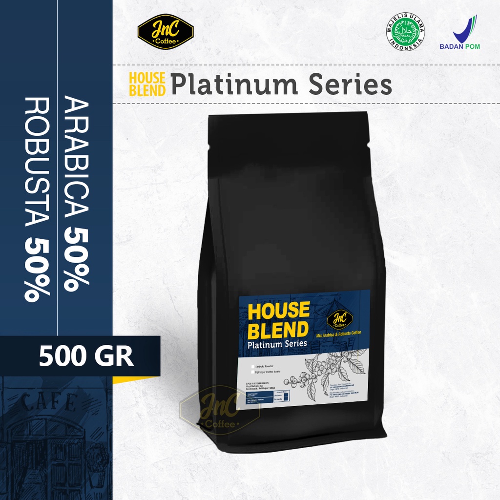 

Jnc Platinum Grade House Blend 50% Biji Kopi Arabica 50% Robusta 500Gr
