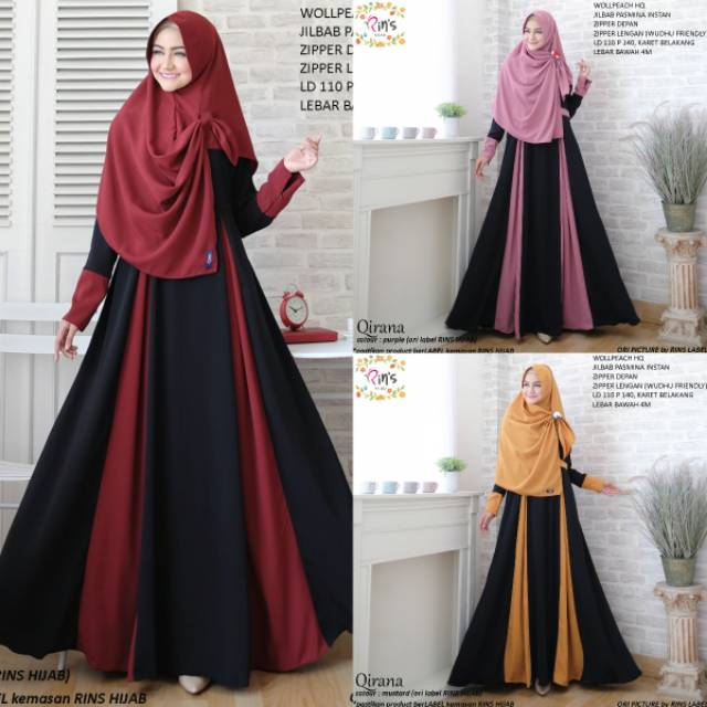 GAMIS MAXY QINARA ORI BY RINS PREMIUM HIJAB SYAR''I HQ
