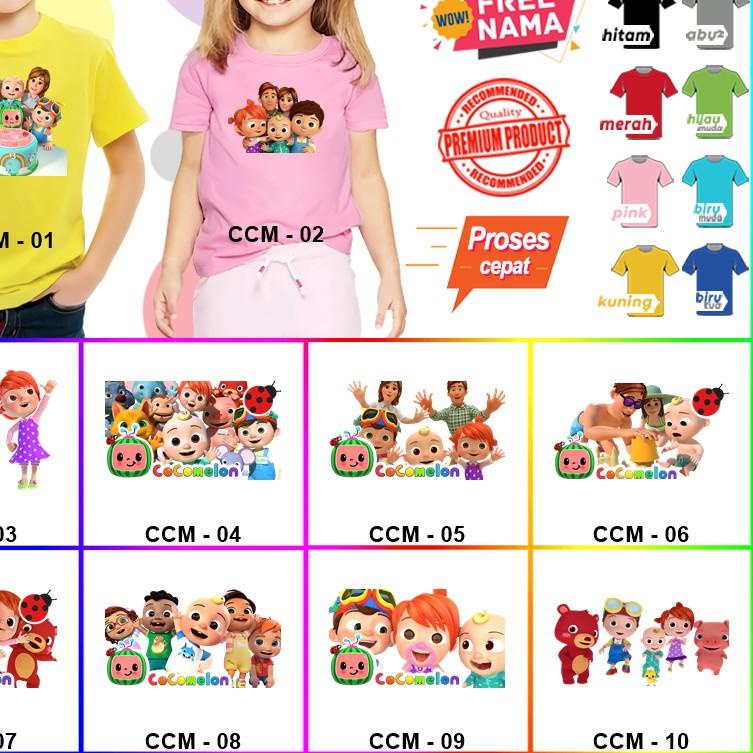 ✰ Baju Kaos ANAK DAN DEWASA COCOMELON COUPLE ULANG TAHUN ULTAH (FREE NAMA) ➲