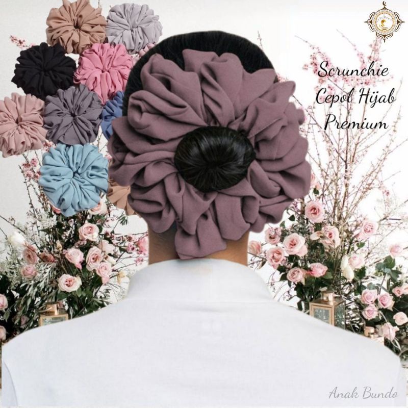 Scrunchie Hijab Anti Pusing,Ikat Rambut,Cepol Hijab