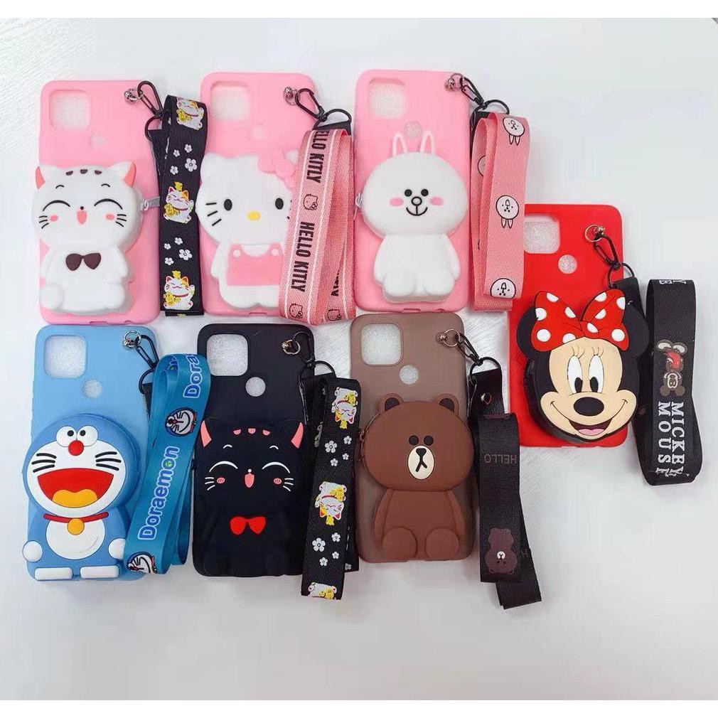 ✨ BISA COD✨ NEW Case Disneyland Oppo A3S Softcase Karakter Kartun Oppo A3S Case Dompet Plus Tali