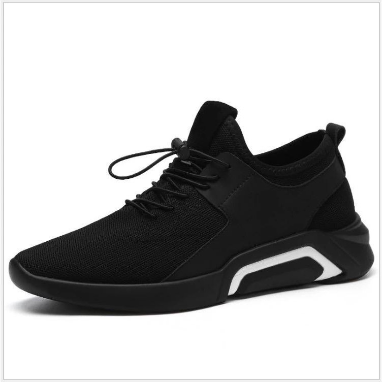 PROMO,,,!!! Beli 1 Gratis 1 Sepatu Sneakers Casual Pria Lentur Sport- Black School Shoes