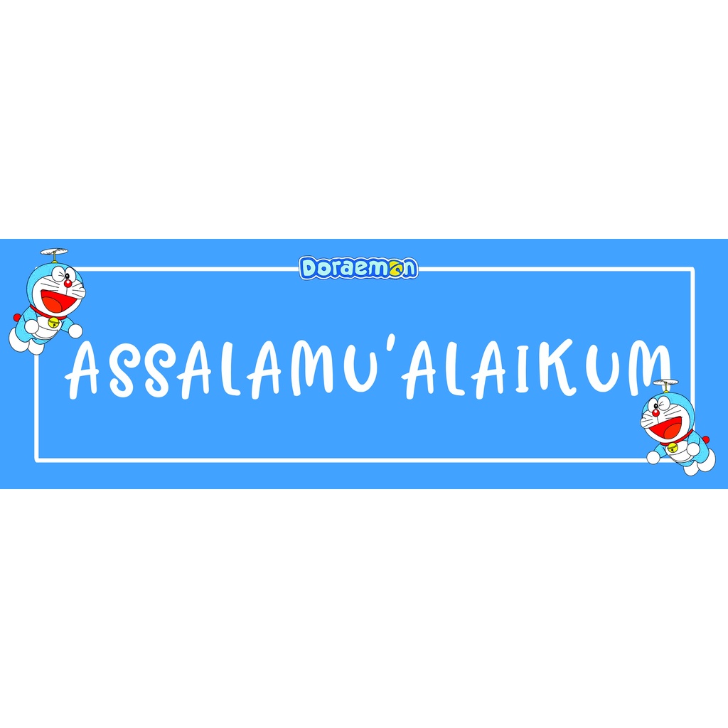 GANTUNGAN PINTU DEPAN RUMAH DORAEMON ASSALAMUALAIKUM, WELCOME, WALL DECOR HIASAN DINDING BISA CUSTOM NAMA DAN KATA KATA LAIN SESUAI KEINGINAN ANDA, MINIMALIS, KARAKTER DORAEMON, GANTUNGAN DORAEMON MANIS