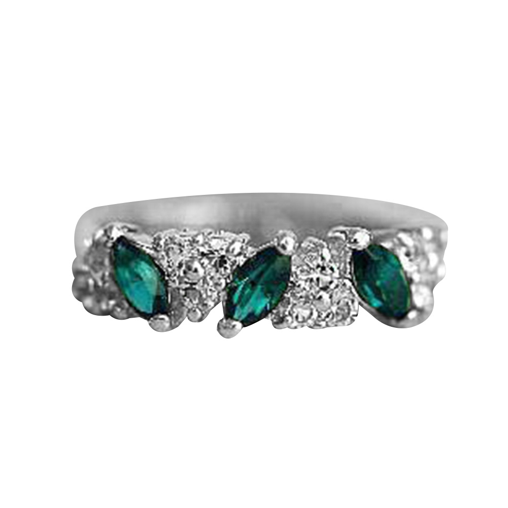Hu Hu Hu Hu Hu Alat Bantu Pasang Kacamata♡ Cincin Wanita Hias Zamrud Cubic Zirconia Gaya Vintage Untuk Pernikahanhadiah