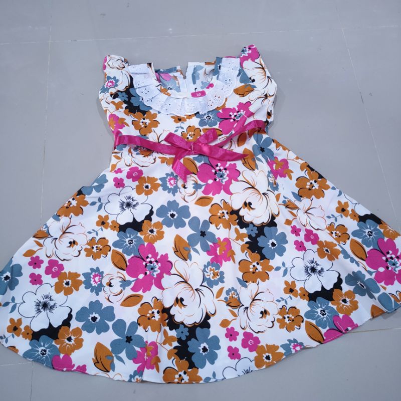 Dress anak 2 3 tahun perempuan baju anak cewek motif bunga melati