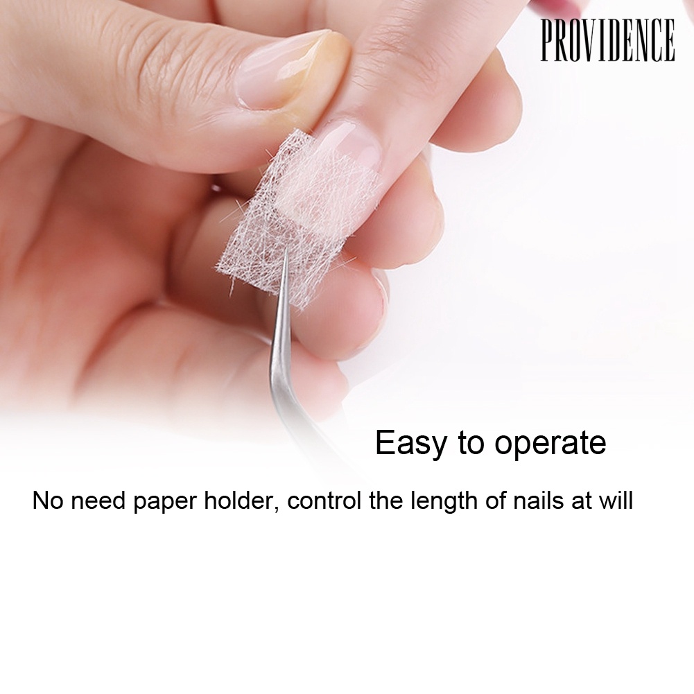 Providence 10Pcs No Paper Holder Quick Nail Art Extension Fiberglass Fiber Film Builder